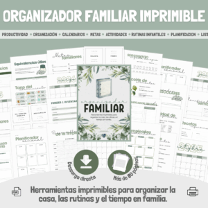 Organizador Familiar Imprimible - Familia organizada